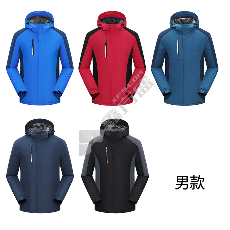 左诗丹伦 2066加厚一体式防风冲锋衣 M码 红色