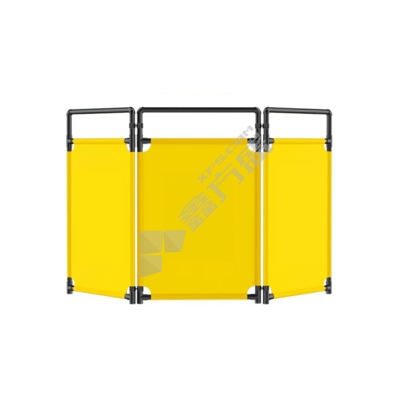 黄色三折布艺围挡 100*180cm 正在维修