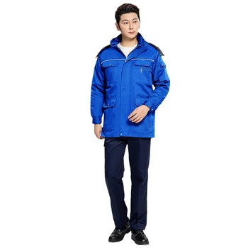 拓普瑞 039C冬季可拆卸涤棉厚纱卡棉服 185 宝兰色