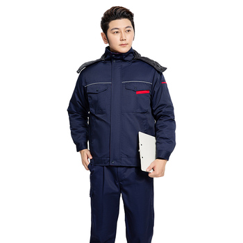 拓普瑞 036C冬季可拆卸涤棉厚纱卡棉服 170 藏蓝色