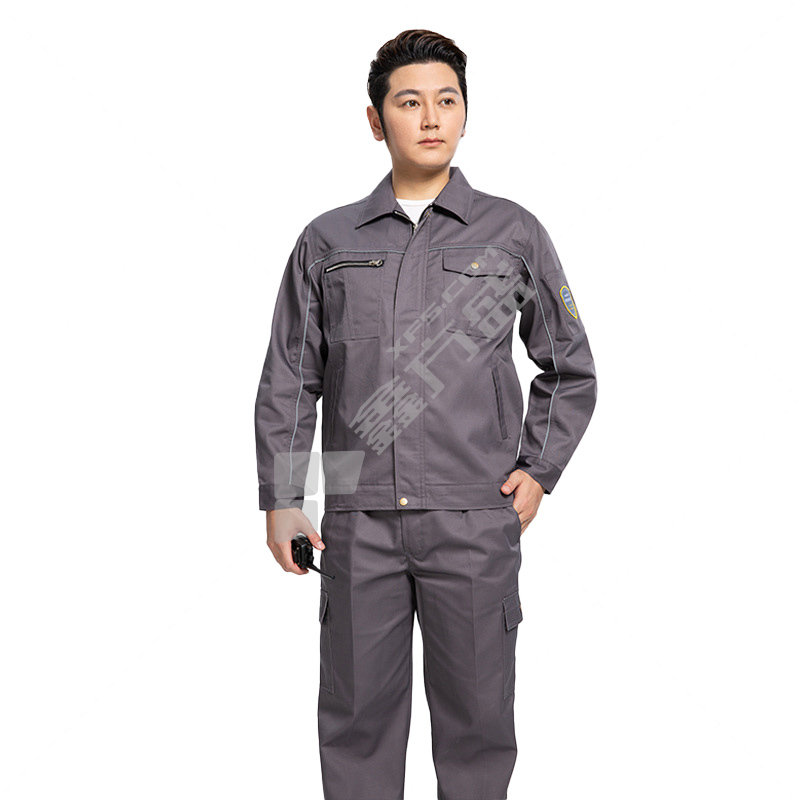 拓普瑞 T802春秋款防静电防酸碱厚纱卡工作服 185 深灰色