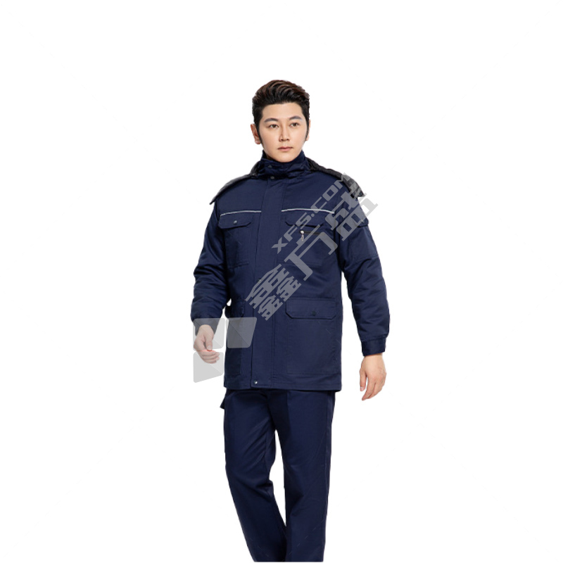 拓普瑞 039B冬季可拆卸涤棉厚纱卡棉服 190 藏蓝色