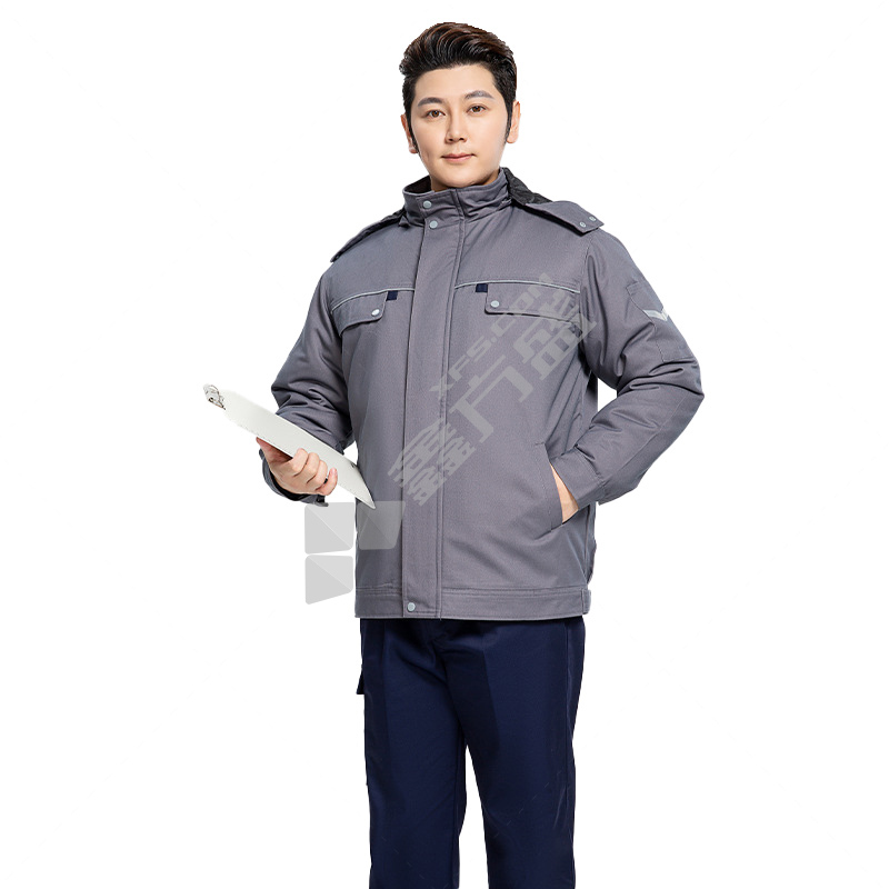 拓普瑞 8802冬季可拆卸雪兔绒棉服 190 中灰色