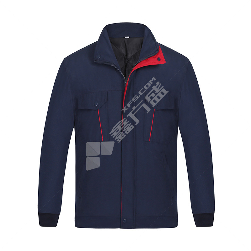 拓普瑞 黑蓝工装呢冬季一体棉服 160 藏蓝色