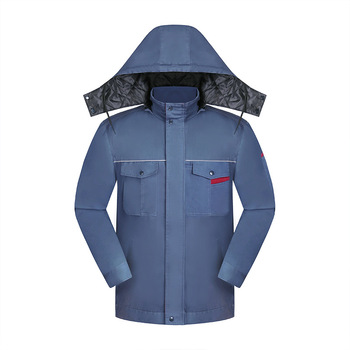 拓普瑞 036E冬季可拆卸涤棉厚纱卡棉服 180 深灰色