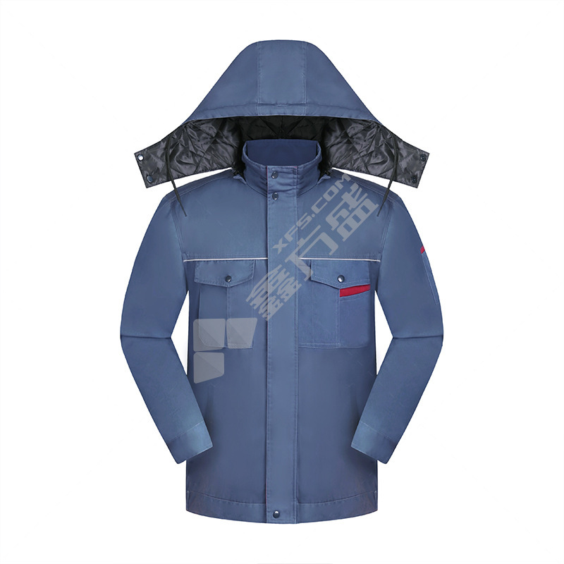 拓普瑞 036E冬季可拆卸涤棉厚纱卡棉服 180 深灰色
