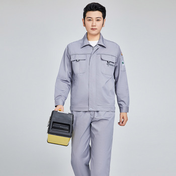 拓普瑞 9903 防静电细斜纹网格长袖工作服 190 灰色 工作服