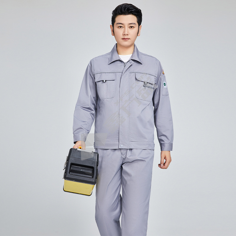 拓普瑞 9903 防静电细斜纹网格长袖工作服 190 灰色 工作服