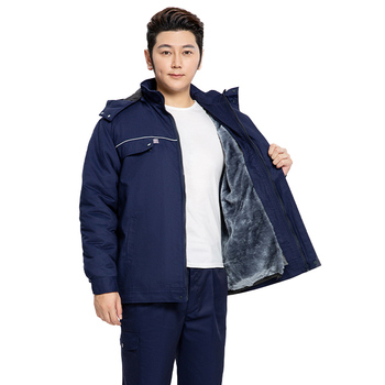 拓普瑞 8801冬季可拆卸雪兔绒棉服 180 深兰色