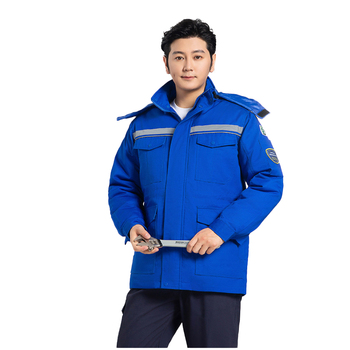 拓普瑞 T103冬季可拆卸防静电耐酸碱防水棉服 175 艳蓝色