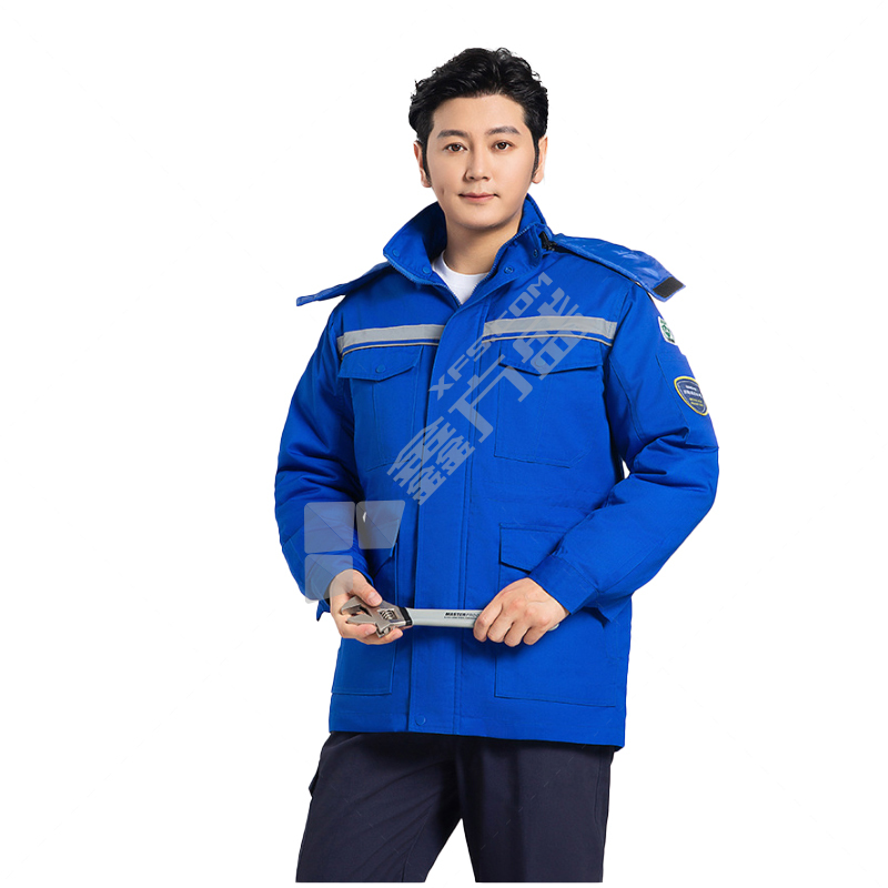 拓普瑞 T103冬季可拆卸防静电耐酸碱防水棉服 175 艳蓝色