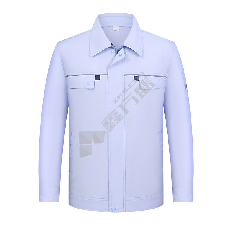 拓普瑞 M06夏季CVC细斜纹长袖工作服 195 雪青色