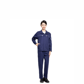 拓普瑞 M01夏季CVC细斜纹长袖工作服 170 藏蓝色