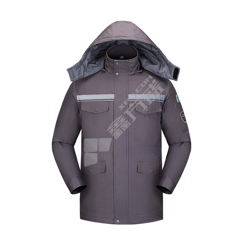 拓普瑞 T102冬季可拆卸防静电耐酸碱防水棉服 175 中灰色