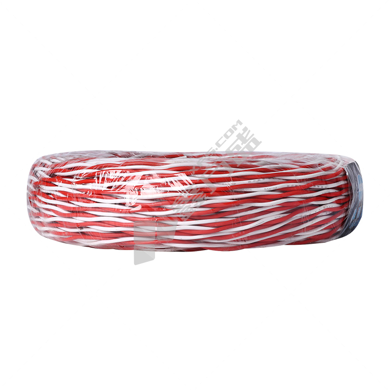 津达线缆 100米 低烟无卤阻燃C类耐火双绞线 WDZCN-RYJS 300/500V 2*1.5平方 红白色