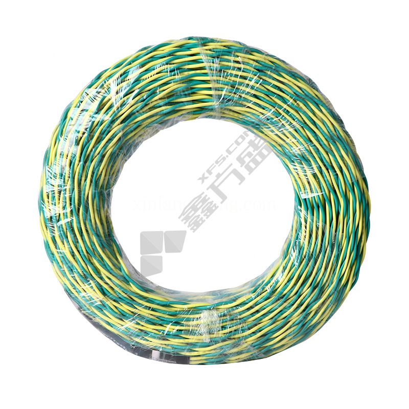 鸵鸟 100米 低烟无卤阻燃C类耐火双绞线 WDZCN-RYJS 300/300V 2*1平方 黄绿色