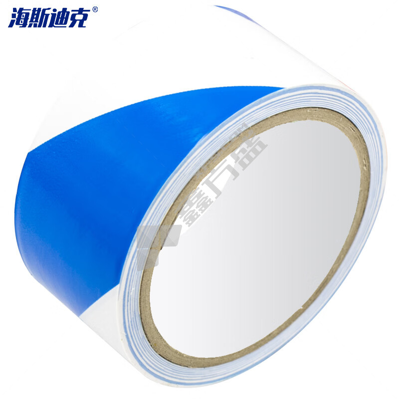 海斯迪克 车间划线安全标识胶带 PVC警示胶带 HKJD-001 10cm*18m 蓝白双色警示胶带 (单位:卷)-融创集采商城