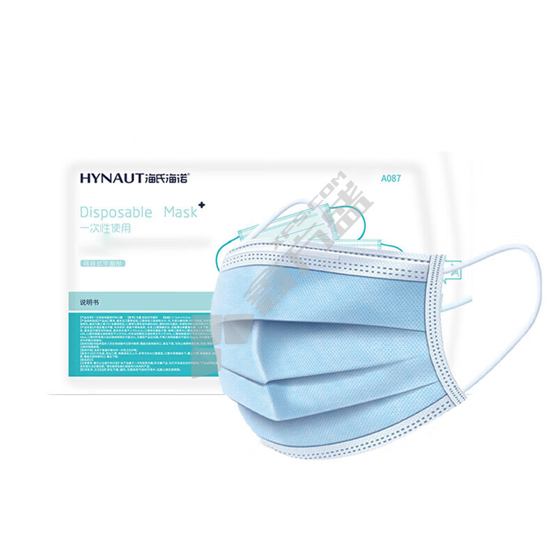 海氏海诺 A087 一次性使用防护口罩 耳带式/蓝色