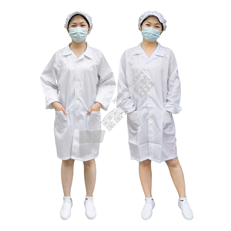 兴业卓辉 5mm条纹布料防静电大褂衣 2XL码 蓝色 05.750.046592