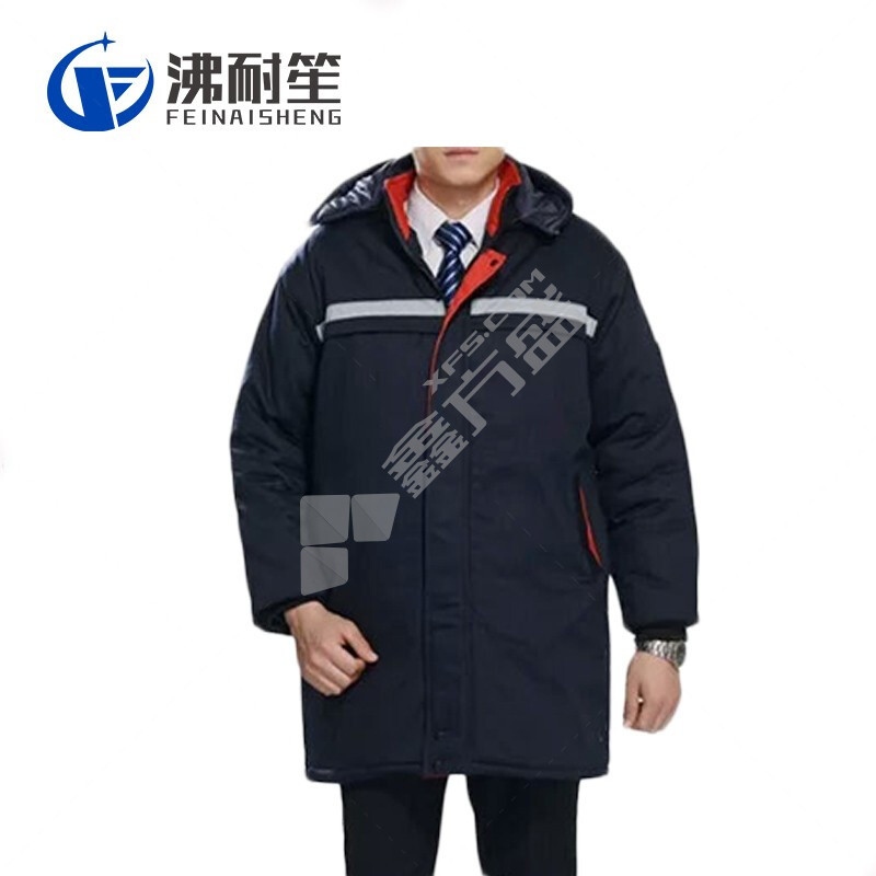 沸耐笙 深蓝色冬季加厚保暖防寒服套装 M 深蓝色 FNS-00857