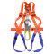 建钢 坠落悬挂全身式单挂点缓冲安全带不带腰带腰垫 680804 橙色 双大钩双绳绳长1.2米
