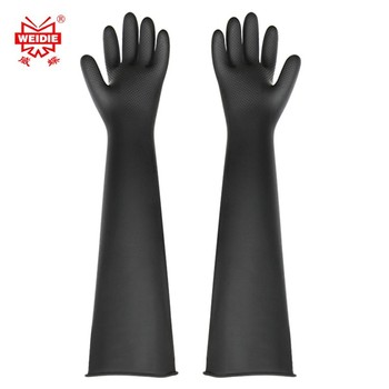 威蝶 36A-2 工业耐酸碱手套 36cm 黑色 乳胶