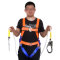 建钢 坠落悬挂全身式单挂点缓冲安全带带腰带腰垫 680802 橙色 单大钩单绳绳长1.6米