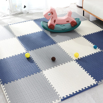 墨斗鱼 家用泡沫拼接地垫 60*60cm 白色 灰色 青色 5716 6片装