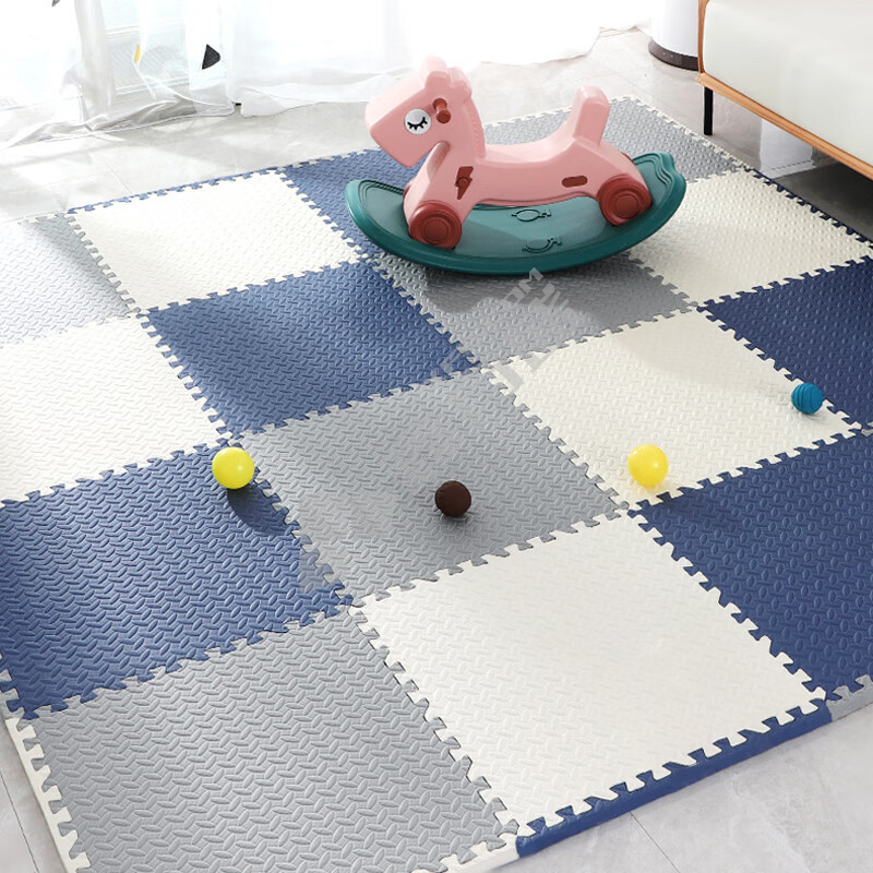 墨斗鱼 家用泡沫拼接地垫 60*60cm 白色 灰色 青色 5716 6片装