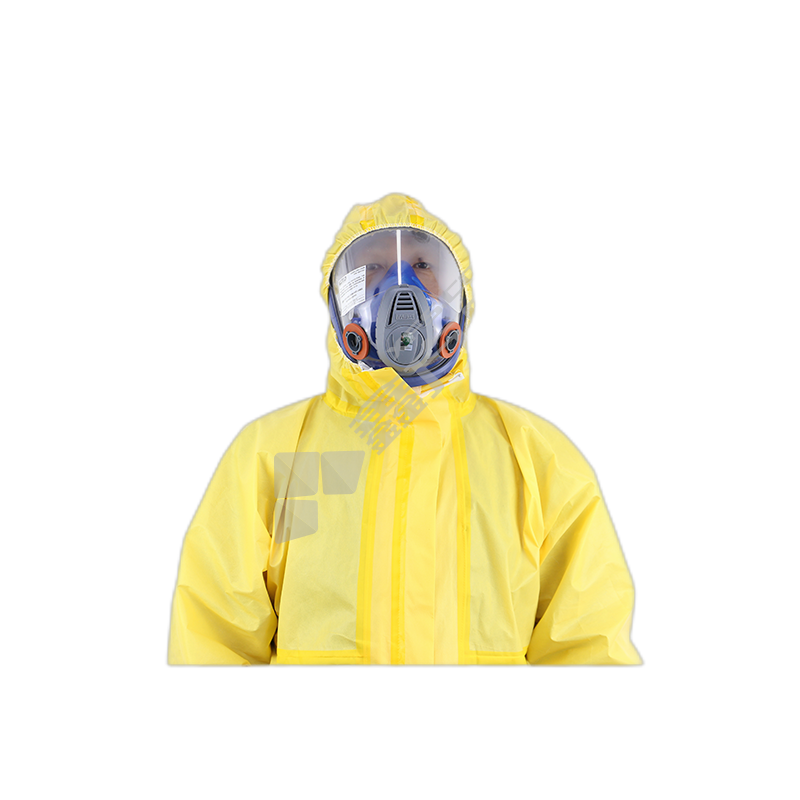 汉盾 带帽连体式C级防护服 XXXXL 黄色 HD-BP618