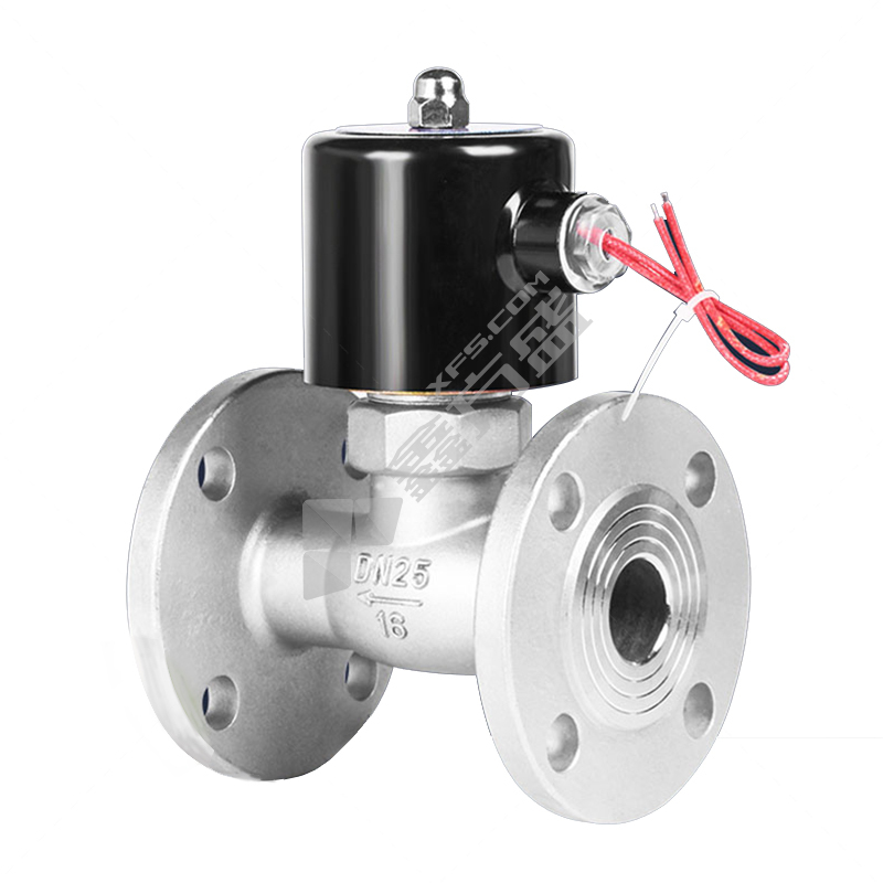 2L不锈钢法兰蒸汽电磁阀 2L-25BF DN25 DC24V