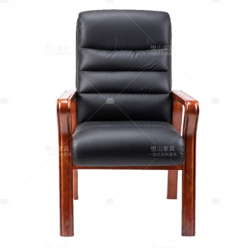 悦山 YSOC3DPC180-1ZP 皮质会议椅 YSOC3DPC180-1ZP 660*660*1080mm 黑  黑牛皮
