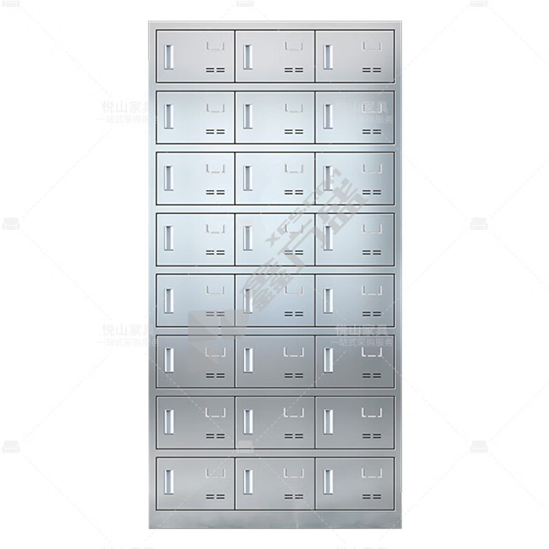 悦山 YSOA11FO24MW201C磁吸锁24门餐具碗柜 YSOA11FO24MW201C 90*35*180cm 银色