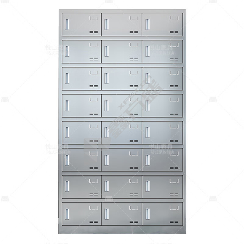 悦山 YSOA11FO24MP304C磁吸锁24门餐盘柜 1025*400*1800mm 银色