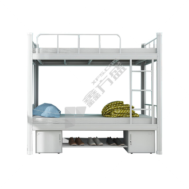 企诺 QNBB2FO33宿舍铁架床带床下柜白色 2000*1500*1800mm 冷扎钢 QNBB2FO33