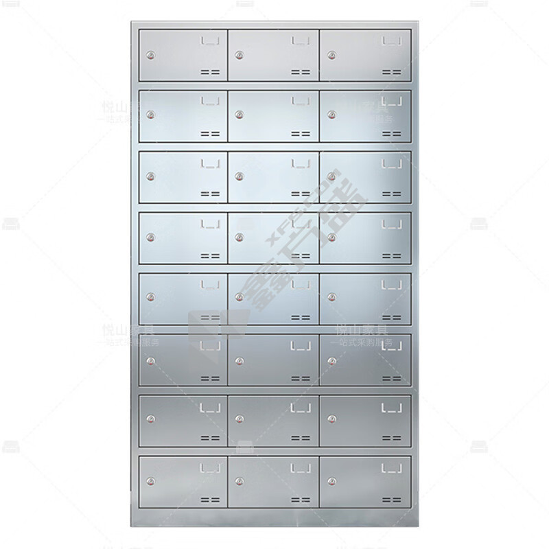 悦山 YSOA11FO24MP304Y钥匙锁24门餐盘柜 1025*400*1800mm 银色