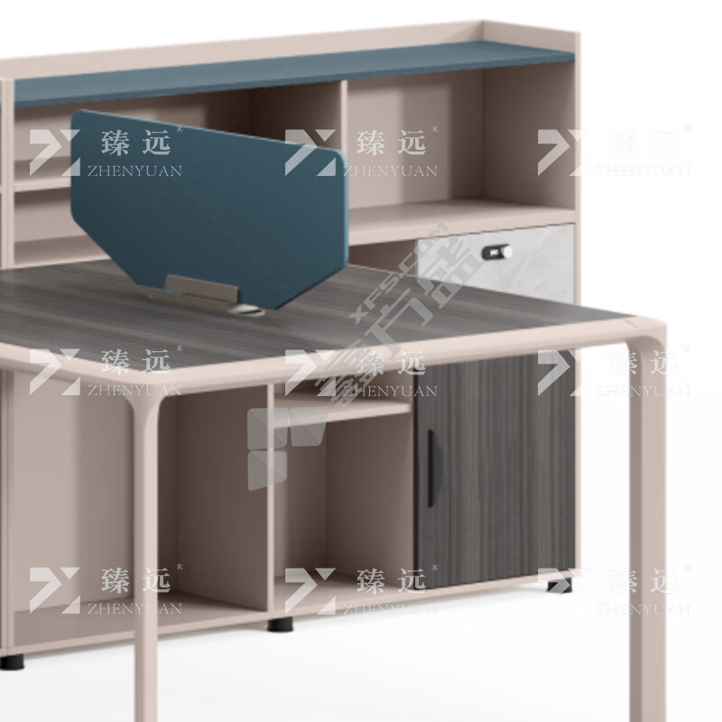 臻远 GWI-01职员桌办公桌屏风工作卡位对坐 W2800*D1500*H1100mm 灰木色