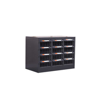 臻远 ZYLJG-W67 12抽透明无门大号多功能收纳柜 W550*D300*H410mm 深棕色