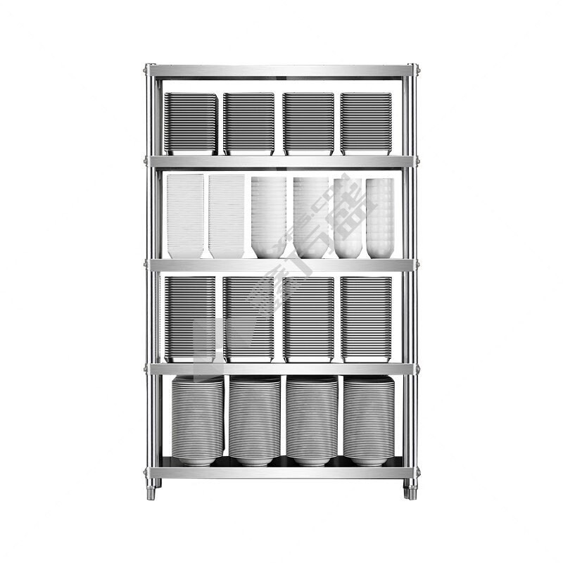 臻远 ZY-ZWJA-03不锈钢置物架 W1200*D350*H1800mm 银灰色