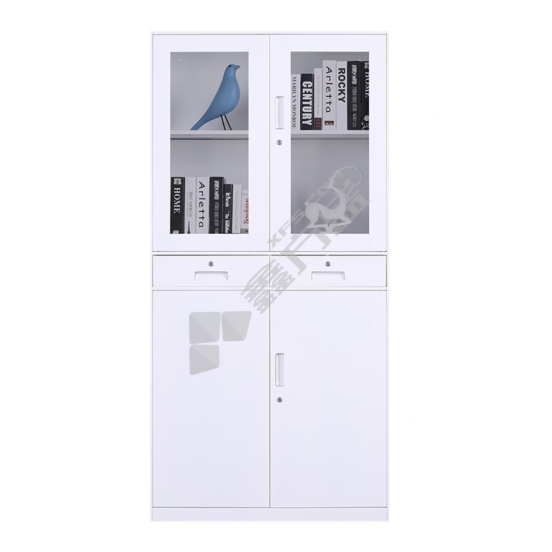 臻远 ZY-ZBG-27储物柜窄边加厚款中二斗 ZY-ZBG-27 W900*D400*H1850mm 纯白色
