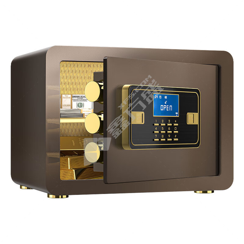 臻远 ZY-NW-BXGS-05全钢实心保险柜 W350*D250*H250mm 咖色