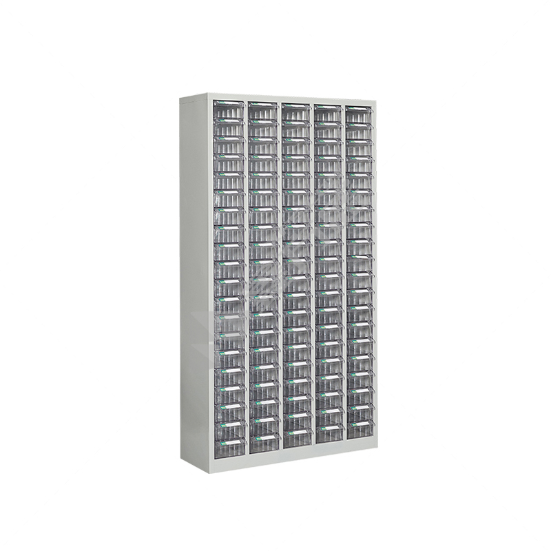 臻远 ZYLJG-W07零件柜工具柜100抽透明无门中号 W740*D220*H1530mm 灰白色