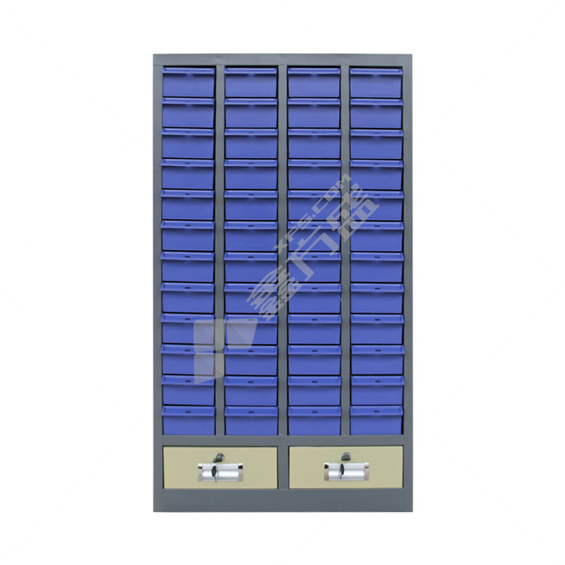 臻远 ZYLJG-W80 48抽蓝色无门加二斗中号零件收纳柜 ZYLJG-W80 W600*D220*H1080mm 深棕色