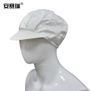 安赛瑞 松紧款无尘洁净室小工帽 3A00124 均码 白色条纹