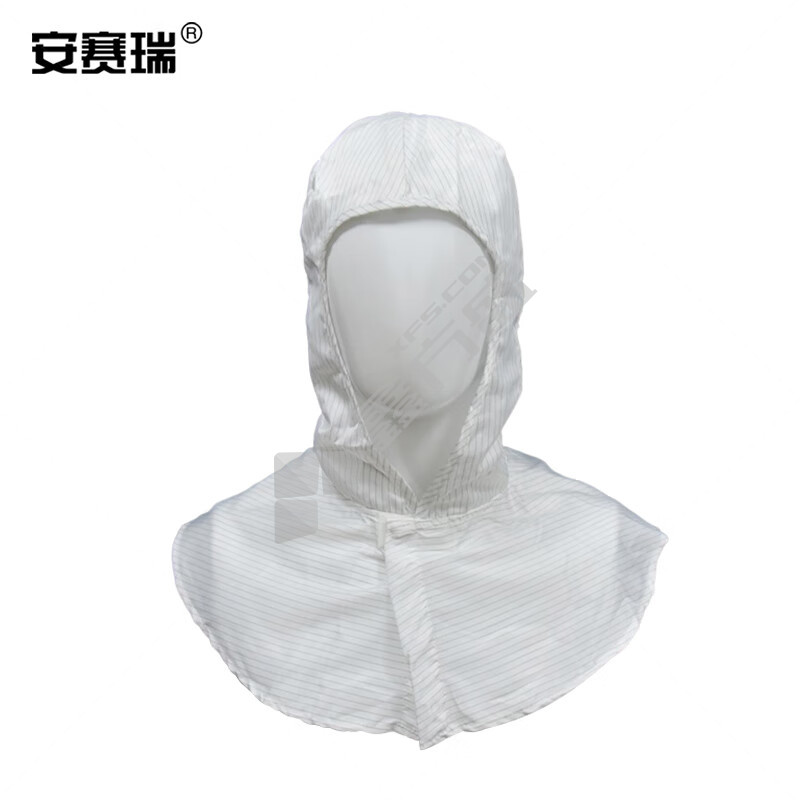 安赛瑞 车间无尘披肩帽 3A00123 均码 白色条纹