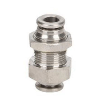 谦华智科 304不锈钢PM半螺纹气动快插穿板直通接头 半螺纹PM8 外径8mm，开孔螺纹M16*1 0~PN10