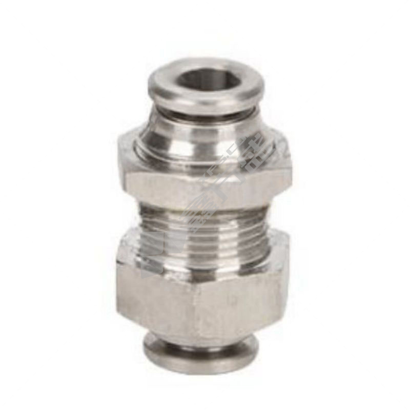 谦华智科 304不锈钢PM半螺纹气动快插穿板直通接头 半螺纹PM8 外径8mm，开孔螺纹M16*1 0~PN10