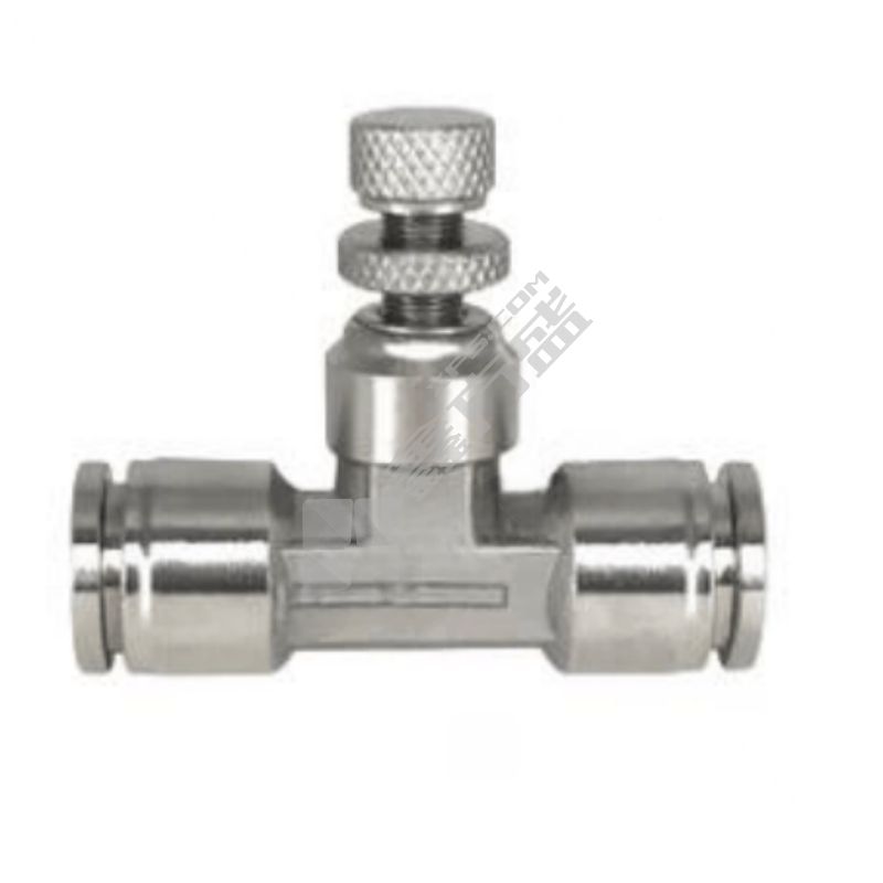 谦华智科 304不锈钢气动快插管道式限流调速节流手阀 SA8 两端快插接管外径8mm