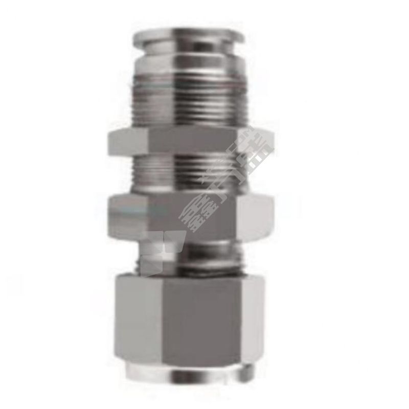 谦华智科 不锈钢穿板隔板式快插转卡套直通接头 304-PK卡8-插8 开孔螺纹M16*1 0~PN20