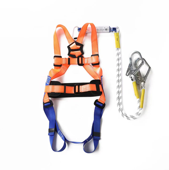 建钢 带腰带腰垫全身式 安全带 680804 橙色 双大钩双绳总长1.5m